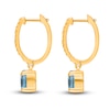 Thumbnail Image 2 of Kallati Natural Blue Topaz Hoop Earrings 14K Yellow Gold