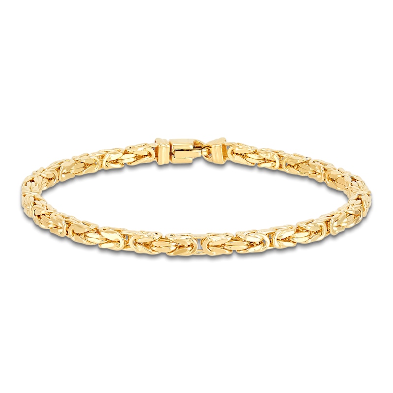 Main Image 1 of Hollow Byzantine Chain Bracelet 3.95mm 14K Yellow Gold 8.5&quot;