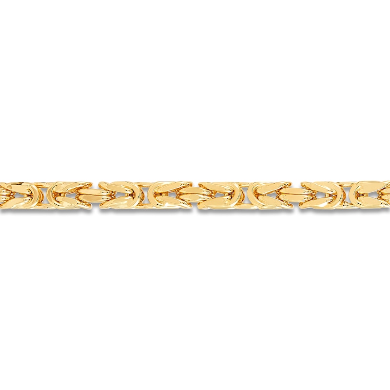 Main Image 4 of Hollow Byzantine Chain Bracelet 3.95mm 14K Yellow Gold 8.5&quot;