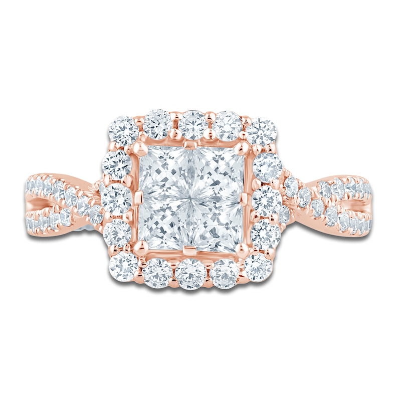 Main Image 3 of Pnina Tornai Princess-Cut Diamond Quad Engagement Ring 1-3/4 ct tw 14K Rose Gold