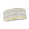 Thumbnail Image 0 of Men's Emerald-Cut & Round Diamond Anniversary Band 1-5/8 ct tw 14K Yellow Gold