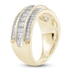 Thumbnail Image 1 of Men's Emerald-Cut & Round Diamond Anniversary Band 1-5/8 ct tw 14K Yellow Gold