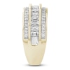 Thumbnail Image 3 of Men's Emerald-Cut & Round Diamond Anniversary Band 1-5/8 ct tw 14K Yellow Gold