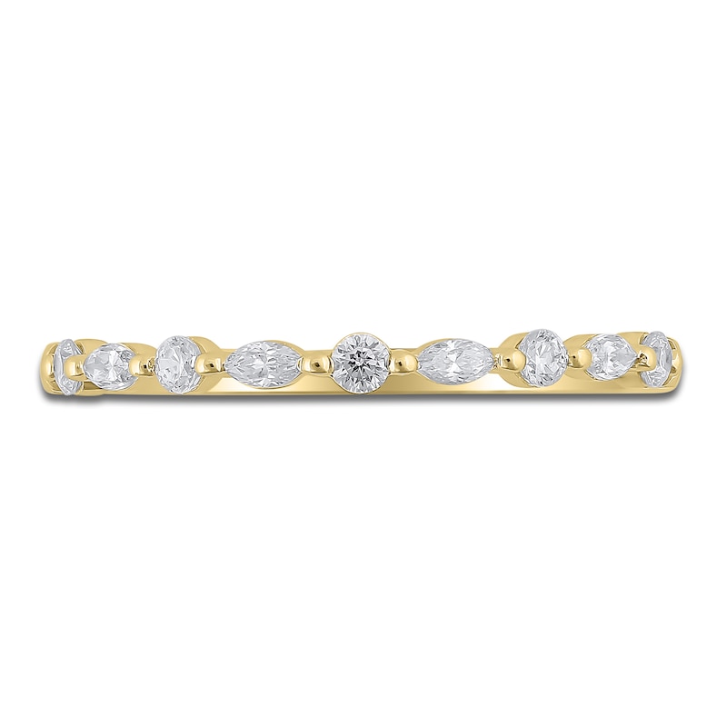 Certified Diamond Marquise & Round-Cut Anniversary Ring 1/4 ct tw 14K Yellow Gold