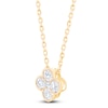 Thumbnail Image 3 of Diamond Clover Necklace 3/8 ct tw 10K Yellow Gold 18&quot;