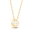 Thumbnail Image 4 of Diamond Clover Necklace 3/8 ct tw 10K Yellow Gold 18&quot;