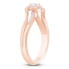 Thumbnail Image 2 of Diamond Bypass Halo Promise Ring 1/4 ct tw 10K Rose Gold