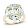 Thumbnail Image 1 of Octagon & Marquise-Cut Natural Aquamarine & Diamond-Accent Cocktail Ring 14K Yellow Gold