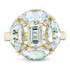 Thumbnail Image 3 of Octagon & Marquise-Cut Natural Aquamarine & Diamond-Accent Cocktail Ring 14K Yellow Gold