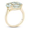 Thumbnail Image 4 of Octagon & Marquise-Cut Natural Aquamarine & Diamond-Accent Cocktail Ring 14K Yellow Gold