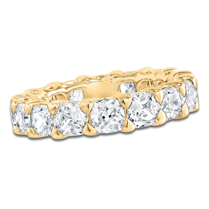 Main Image 1 of Certified Cushion-Cut Diamond Eternity Band 6-3/4 - 8-5/8 ct tw 14K Yellow Gold