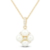 Thumbnail Image 1 of Cultured Pearl & Diamond Quad Necklace 1/20 ct tw 14K Yellow Gold 18&quot;