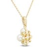 Thumbnail Image 3 of Cultured Pearl & Diamond Quad Necklace 1/20 ct tw 14K Yellow Gold 18&quot;