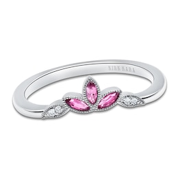 Kirk Kara Marquise-Cut Natural Pink Sapphire & Diamond Accent Wedding Band 14K White Gold