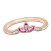 Thumbnail Image 1 of Kirk Kara Marquise-Cut Natural Pink Sapphire & Diamond Accent Wedding Band 18K Rose Gold