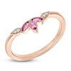 Thumbnail Image 2 of Kirk Kara Marquise-Cut Natural Pink Sapphire & Diamond Accent Wedding Band 18K Rose Gold