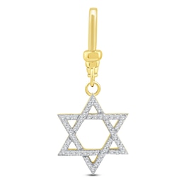 Charm'd by Lulu Frost Diamond Star of David Charm 1/5 ct tw 10K Yellow Gold