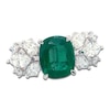 Thumbnail Image 1 of Jared Atelier Cushion-Cut Natural Emerald & Certified Diamond Art Deco-Inspired Ring 2 ct tw 18K White Gold