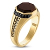 Thumbnail Image 2 of 1933 by Esquire Men's Natural Tiger's Eye Quartz & Black Diamond Ring 1/4 ct tw 14K Yellow Gold-Plated Sterling Silver