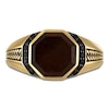 Thumbnail Image 3 of 1933 by Esquire Men's Natural Tiger's Eye Quartz & Black Diamond Ring 1/4 ct tw 14K Yellow Gold-Plated Sterling Silver