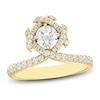 Thumbnail Image 1 of Unspoken Round-Cut Diamond Halo Ring 3/4 ct tw 14K Yellow Gold