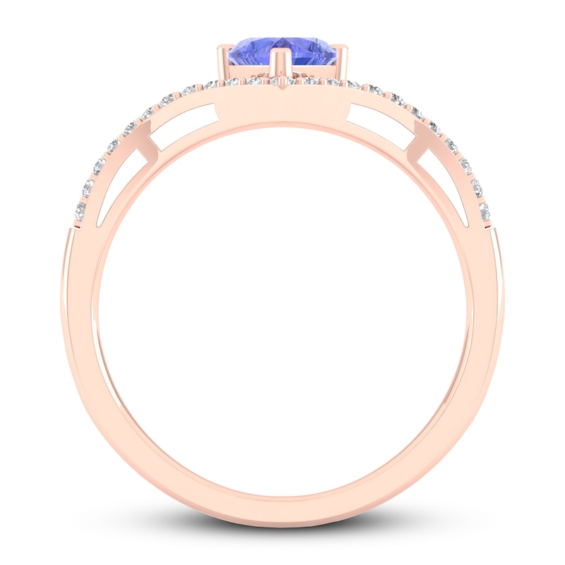 Main Image 2 of Natural Tanzanite Ring 1/10 ct tw Diamonds 10K Rose Gold