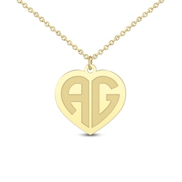 Initial Heart Necklace 10K Yellow Gold 18&quot;