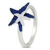 Thumbnail Image 2 of Blue & White Lab-Created Sapphire Starfish Ring Sterling Silver