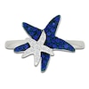 Thumbnail Image 3 of Blue & White Lab-Created Sapphire Starfish Ring Sterling Silver