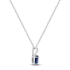 Thumbnail Image 2 of Oval-Cut Natural Blue Sapphire and Diamond Necklace 1/20 ct tw 14K White Gold 17&quot;