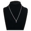 Thumbnail Image 3 of Oval-Cut Natural Blue Sapphire and Diamond Necklace 1/20 ct tw 14K White Gold 17&quot;