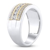 Thumbnail Image 2 of Men's Certified Diamond Three-Row Coin Edge Wedding Band 1-1/4 ct tw 14K Two-Tone Gold