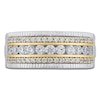 Thumbnail Image 3 of Men's Certified Diamond Three-Row Coin Edge Wedding Band 1-1/4 ct tw 14K Two-Tone Gold