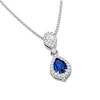 Thumbnail Image 2 of Pear-Shaped Natural Blue Sapphire & Diamond Drop Necklace 1/4 ct tw 14K White Gold 18"