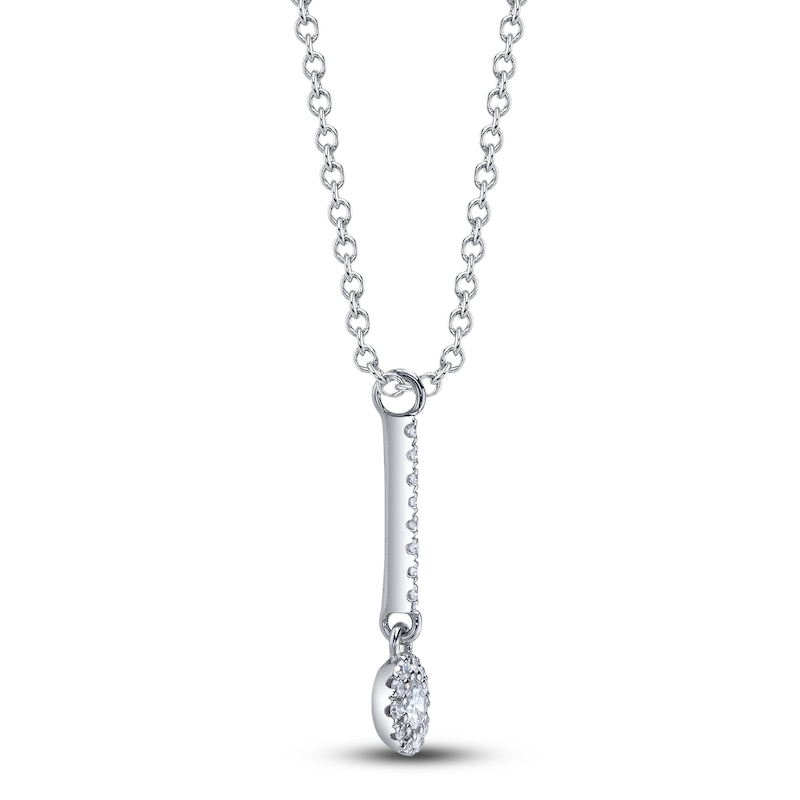 Main Image 2 of Shy Creation Diamond Drop Necklace 1/10 ct tw 14K White Gold SC55026773