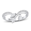 Thumbnail Image 0 of Certified Diamond Marquise & Round-Cut Contour Ring 3/8 ct tw 14K White Gold