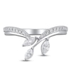 Thumbnail Image 2 of Certified Diamond Marquise & Round-Cut Contour Ring 3/8 ct tw 14K White Gold