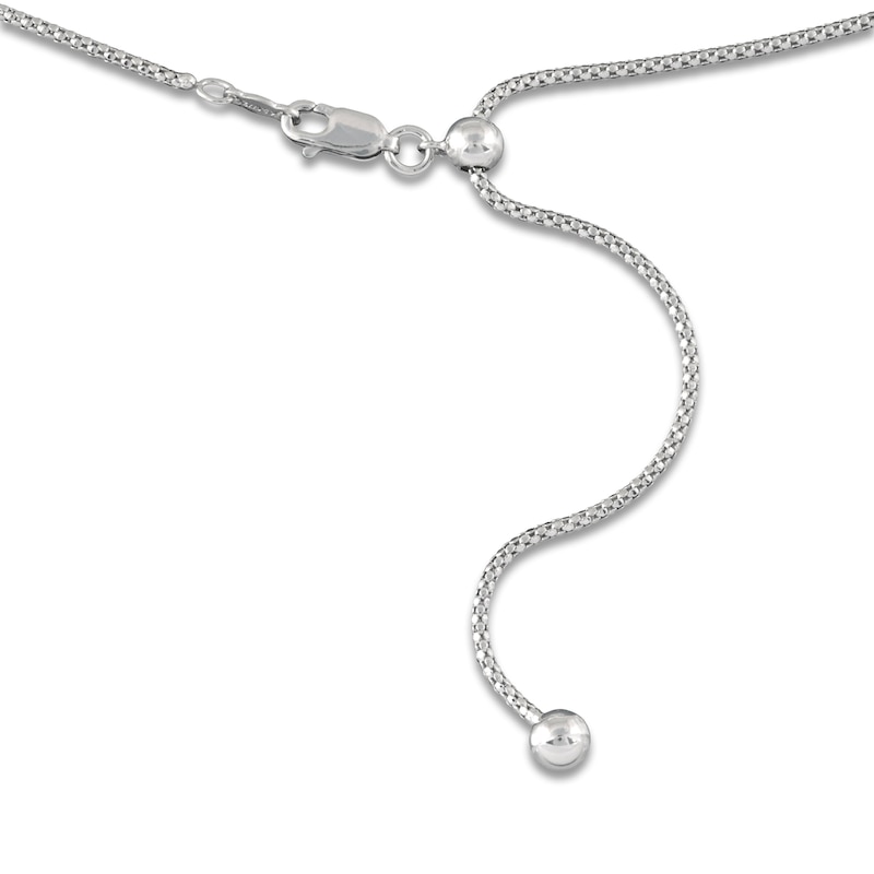 Main Image 2 of Solid Adjustable Diamond-Cut Popcorn Chain Necklace 1.4mm Sterling Silver 24&quot;