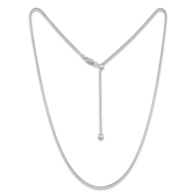 Main Image 4 of Solid Adjustable Diamond-Cut Popcorn Chain Necklace 1.4mm Sterling Silver 24&quot;