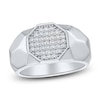 Thumbnail Image 1 of Men's Multi-Diamond Octagon Angled Ring 3/8 ct tw Sterling Silver