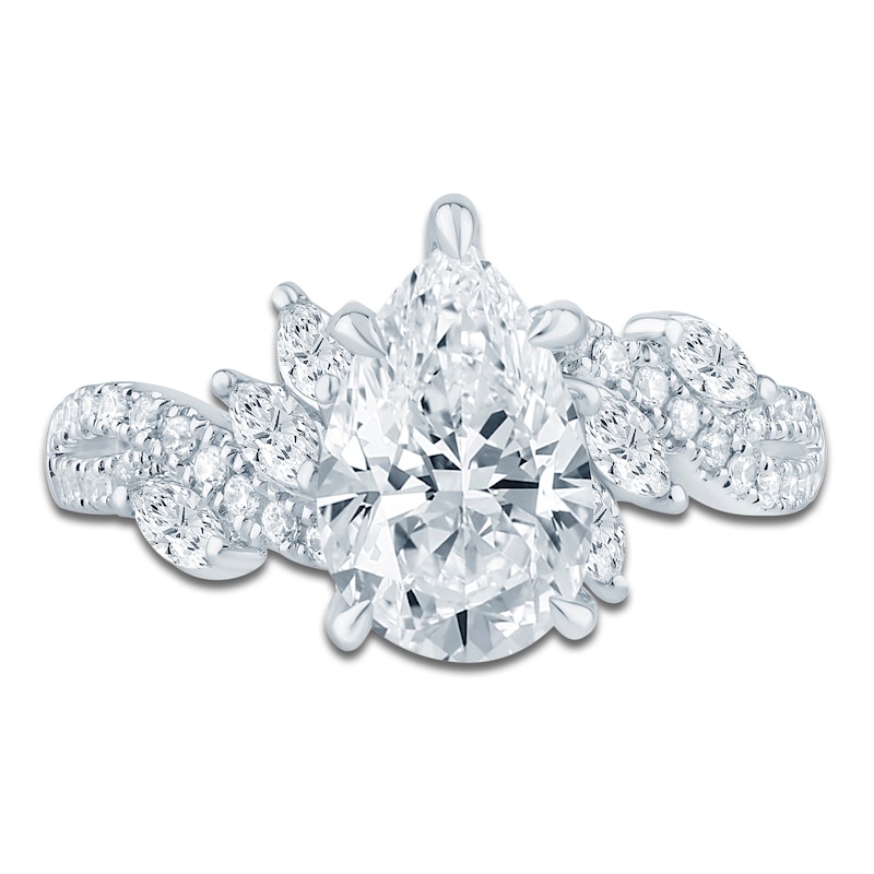 Main Image 3 of Pnina Tornai Pear-Shaped Lab-Created Diamond Bypass Engagement Ring 2-7/8 ct tw 14K White Gold