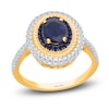 Thumbnail Image 0 of Kallati Oval-Cut Natural Blue Sapphire & Diamond Ring 1/4 ct tw 14K Yellow Gold