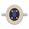 Thumbnail Image 2 of Kallati Oval-Cut Natural Blue Sapphire & Diamond Ring 1/4 ct tw 14K Yellow Gold