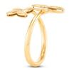 Thumbnail Image 2 of Italia D'Oro Satin-Finish Flower Bypass Ring 14K Yellow Gold