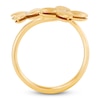 Thumbnail Image 3 of Italia D'Oro Satin-Finish Flower Bypass Ring 14K Yellow Gold