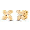 Thumbnail Image 2 of Italia D'Oro Satin-Finish Flower Stud Earrings 14K Yellow Gold