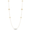 Thumbnail Image 1 of Italia D'Oro Satin-Finish Flower Station Necklace 14K Yellow Gold 36&quot;