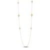 Thumbnail Image 2 of Italia D'Oro Satin-Finish Flower Station Necklace 14K Yellow Gold 36&quot;