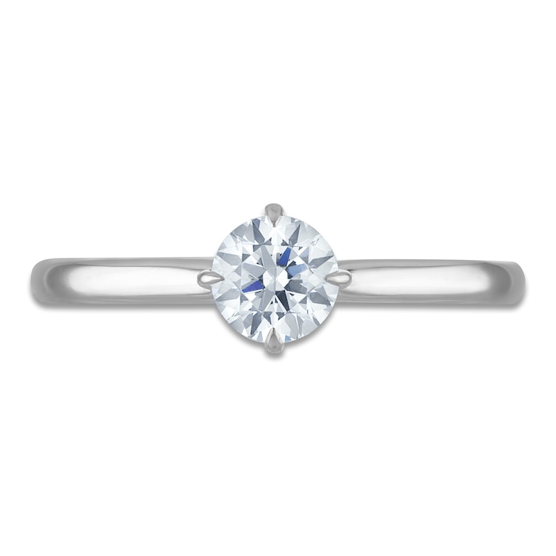 Main Image 3 of Certified Round-Cut Diamond Solitaire Plus Engagement Ring 1/2 ct tw 14K White Gold