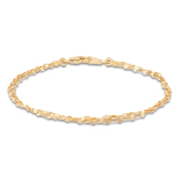 Italia D'Oro Four-Strand Valentino Mirror Chain Bracelet 14K Yellow Gold 7.25&quot;